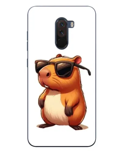 Чехол для Xiaomi POCO F1 с картинкой «Капибара в очках»