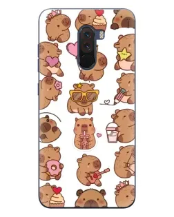 Чехол для Xiaomi POCO F1 с картинкой «Стикерпак с капибарами» Чехол для Xiaomi POCO F1 с картинкой «Стикерпак с капибарами»