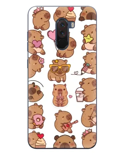 Чехол для Xiaomi POCO F1 с картинкой «Стикерпак с капибарами»