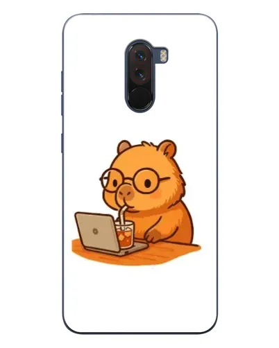 Чехол для Xiaomi POCO F1 с картинкой «Капибара с ноутбуком»