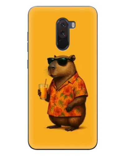 Чехол для Xiaomi POCO F1 с картинкой «Капибара на отдыхе»