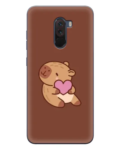 Чехол для Xiaomi POCO F1 с картинкой «Капибара с сердцем»