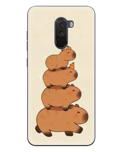 Чехол для Xiaomi POCO F1 с картинкой «Башня из капибар»