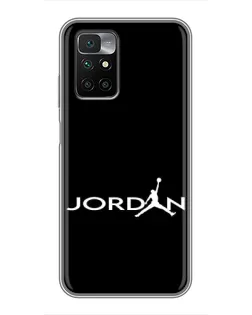 Чехол для Xiaomi Redmi 10 с картинкой «Jordan White Logo»