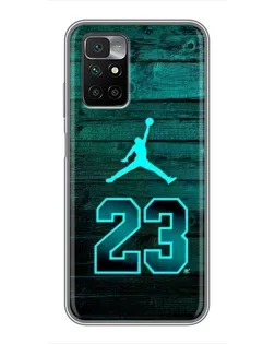 Чехол для Xiaomi Redmi 10 с картинкой «Jordan Cyan 23»