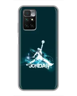 Чехол для Xiaomi Redmi 10 с картинкой «Jordan Blue Fire»