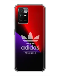Чехол для Xiaomi Redmi 10 с картинкой «Adidas Red Neon»