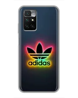 Чехол для Xiaomi Redmi 10 с картинкой «Неоновый Adidas»