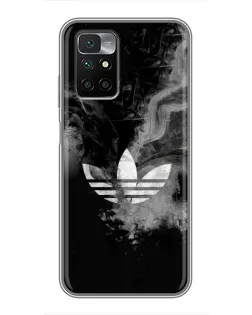 Чехол для Xiaomi Redmi 10 с картинкой «Абстрактный дым Adidas»