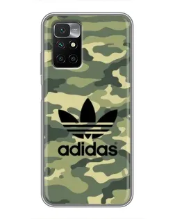 Чехол для Xiaomi Redmi 10 с картинкой «Милитари стиль Adidas»