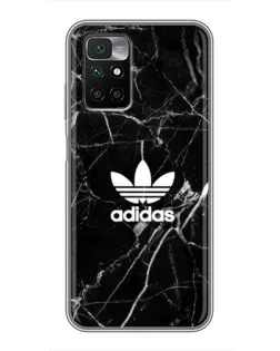 Чехол для Xiaomi Redmi 10 с картинкой «Белый мрамор Adidas»
