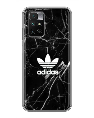 Чехол для Xiaomi Redmi 10 с картинкой «Белый мрамор Adidas»