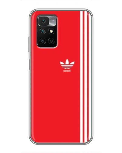 Чехол для Xiaomi Redmi 10 с картинкой «Красный минимализм Adidas»