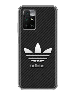 Чехол для Xiaomi Redmi 10 с картинкой «Adidas Карбоновая текстура»