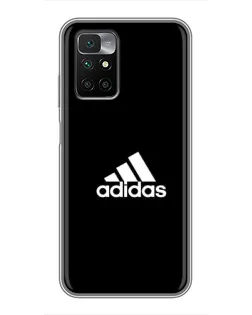 Чехол для Xiaomi Redmi 10 с картинкой «Черная классика Adidas»