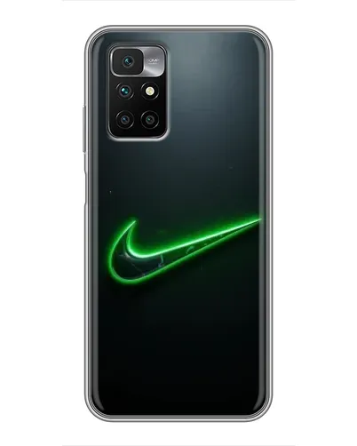 Чехол для Xiaomi Redmi 10 с картинкой «Неоновый контур Nike»
