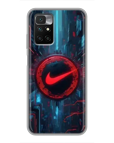 Чехол для Xiaomi Redmi 10 с картинкой «Техногенный стиль Nike»