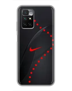 Чехол для Xiaomi Redmi 10 с картинкой «Абстрактный дизайн Nike»