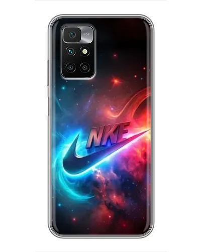 Чехол для Xiaomi Redmi 10 с картинкой «Огненный логотип Nike»