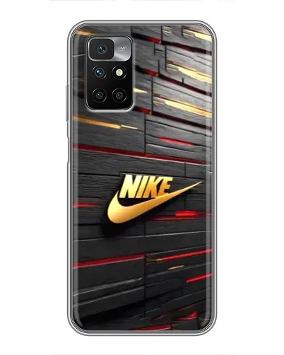 Чехол для Xiaomi Redmi 10 с картинкой «Золотой Nike на металле»