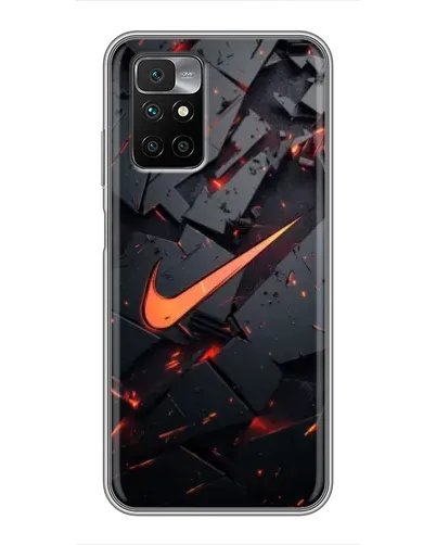 Чехол для Xiaomi Redmi 10 с картинкой «Nike — эффект разломов»