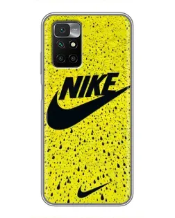 Чехол для Xiaomi Redmi 10 с картинкой «Желтый текстурный Nike»