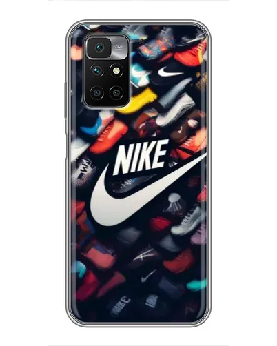 Чехол для Xiaomi Redmi 10 с картинкой «Коллекция кроссовок Nike»