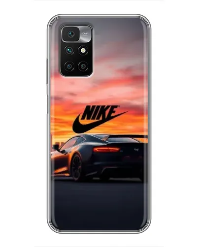 Чехол для Xiaomi Redmi 10 с картинкой «Nike и суперкар»