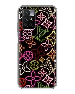 Чехол для Xiaomi Redmi 10 с картинкой «Неоновый микс Nike»