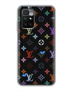 Чехол для Xiaomi Redmi 10 с картинкой «Цветная монограмма LV»
