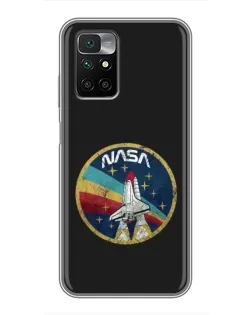 Чехол для Xiaomi Redmi 10 с картинкой «NASA — эмблема миссии»