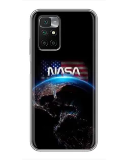 Чехол для Xiaomi Redmi 10 с картинкой «Земля из космоса NASA»