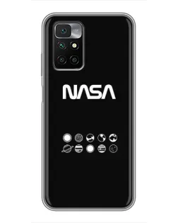 Чехол для Xiaomi Redmi 10 с картинкой «NASA — технический принт»