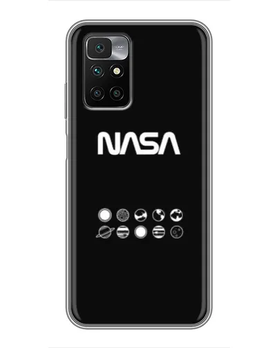 Чехол для Xiaomi Redmi 10 с картинкой «NASA — технический принт»
