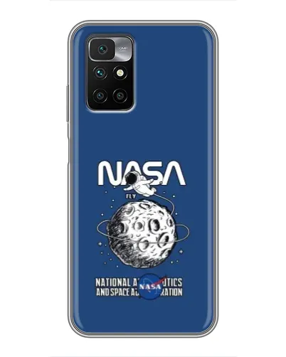 Чехол для Xiaomi Redmi 10 с картинкой «NASA — лунная миссия»