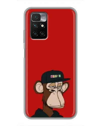 Чехол для Xiaomi Redmi 10 с картинкой «Bored Ape — красный фон»