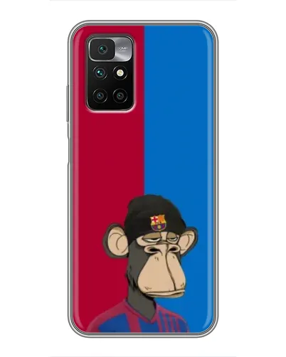 Чехол для Xiaomi Redmi 10 с картинкой «Bored Ape — фанат Барсы»