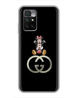 Чехол для Xiaomi Redmi 10 с картинкой «Минни Маус на лого»