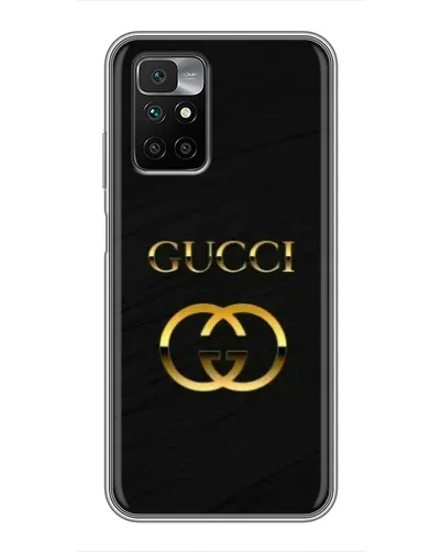 Чехол для Xiaomi Redmi 10 с картинкой «Золотой логотип Gucci»