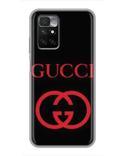 Чехол для Xiaomi Redmi 10 с картинкой «Gucci — красный логотип»