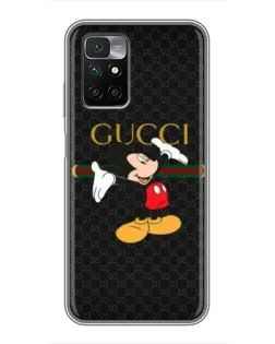 Чехол для Xiaomi Redmi 10 с картинкой «Микки Маус Gucci»