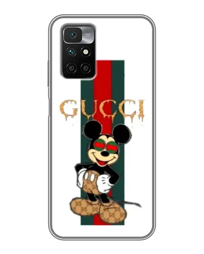 Чехол для Xiaomi Redmi 10 с картинкой «Микки Маус Gucci — полосы»