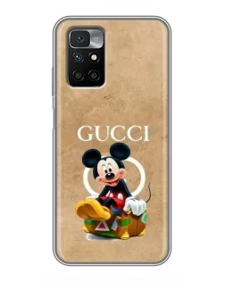 Чехол для Xiaomi Redmi 10 с картинкой «Микки Маус Gucci — крафт»