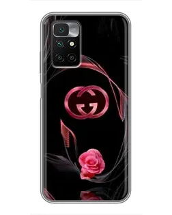 Чехол для Xiaomi Redmi 10 с картинкой «Gucci — неоновая роза»
