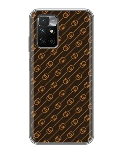Чехол для Xiaomi Redmi 10 с картинкой «Gucci — золотые диагонали»
