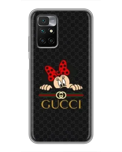 Чехол для Xiaomi Redmi 10 с картинкой «Минни Маус Gucci — черный»