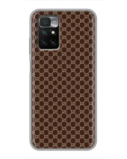 Чехол для Xiaomi Redmi 10 с картинкой «Gucci — шоколадная сетка»