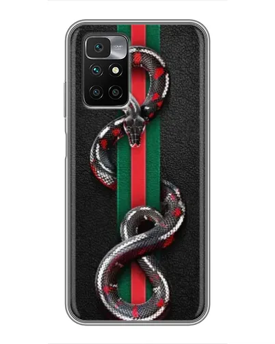Чехол для Xiaomi Redmi 10 с картинкой «Gucci — змея на полосе» Чехол для Xiaomi Redmi 10 с картинкой «Gucci — змея на полосе»