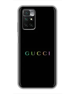 Чехол для Xiaomi Redmi 10 с картинкой «Gucci — неоновый минимализм»