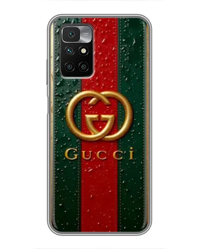 Чехол для Xiaomi Redmi 10 с картинкой «Gucci — фирменная полоса и золото» Чехол для Xiaomi Redmi 10 с картинкой «Gucci — фирменная полоса и золото»